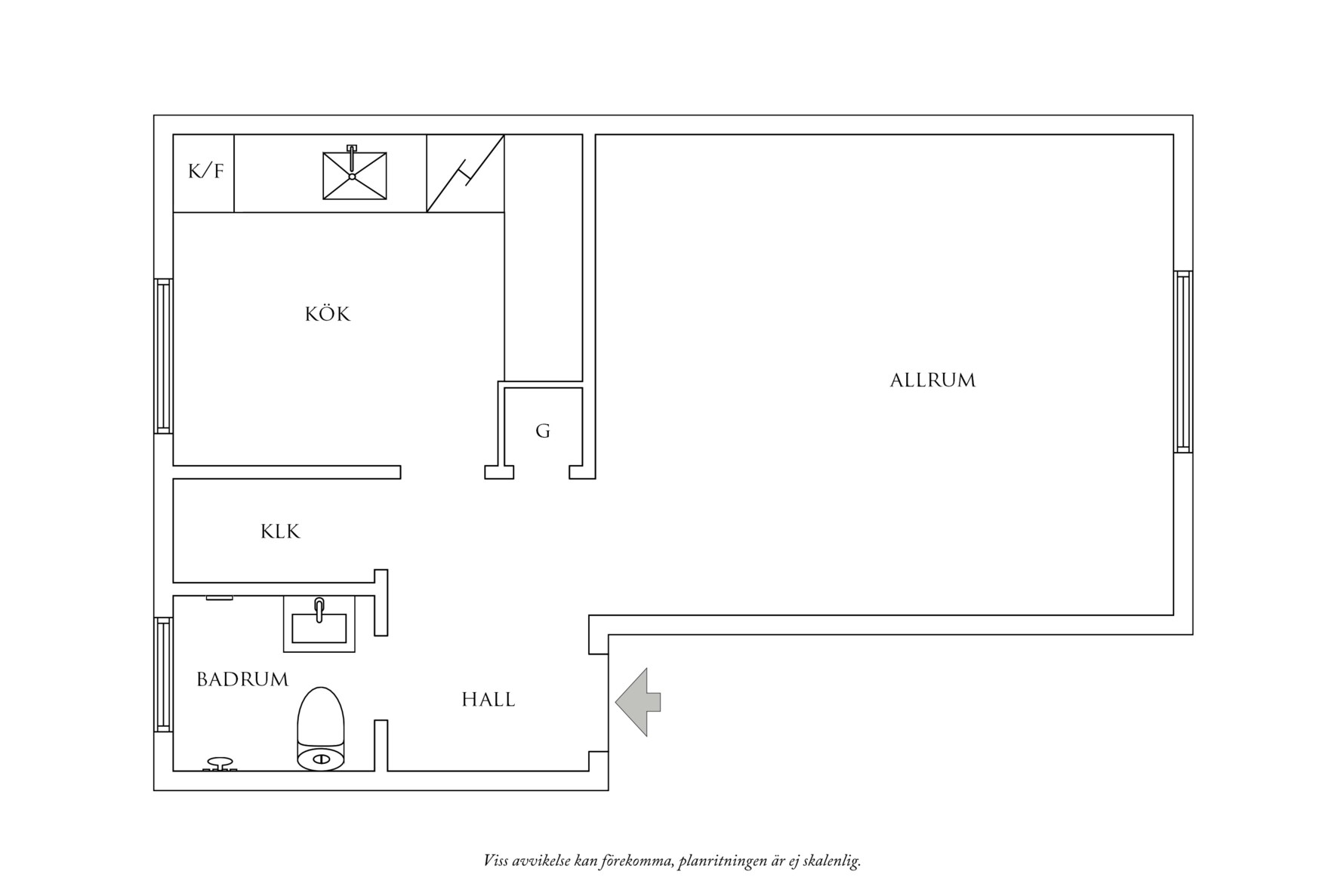 Planritning 1 Carl Larssonsgatan 6A