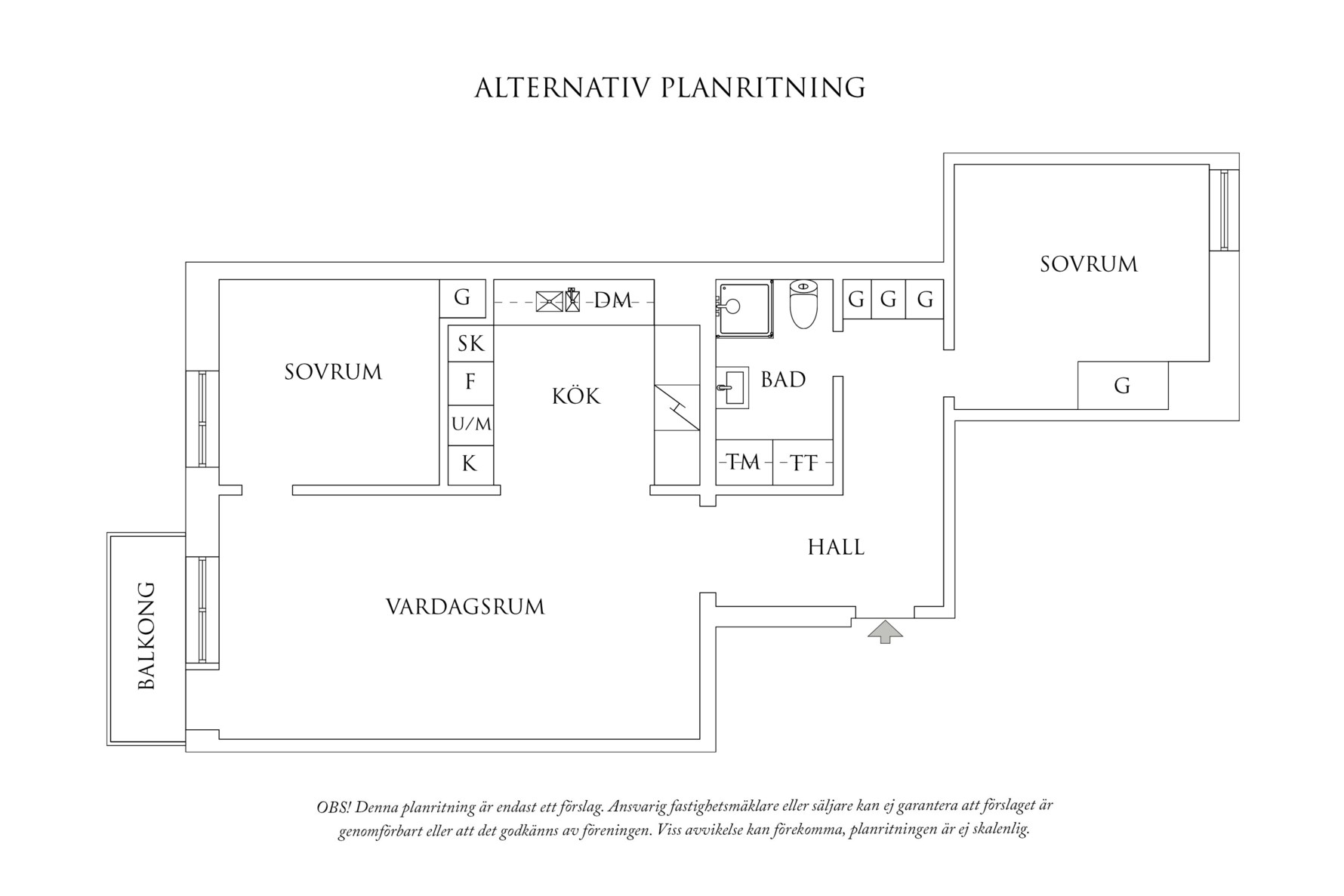 Planritning 2 Norra Gubberogatan 23B