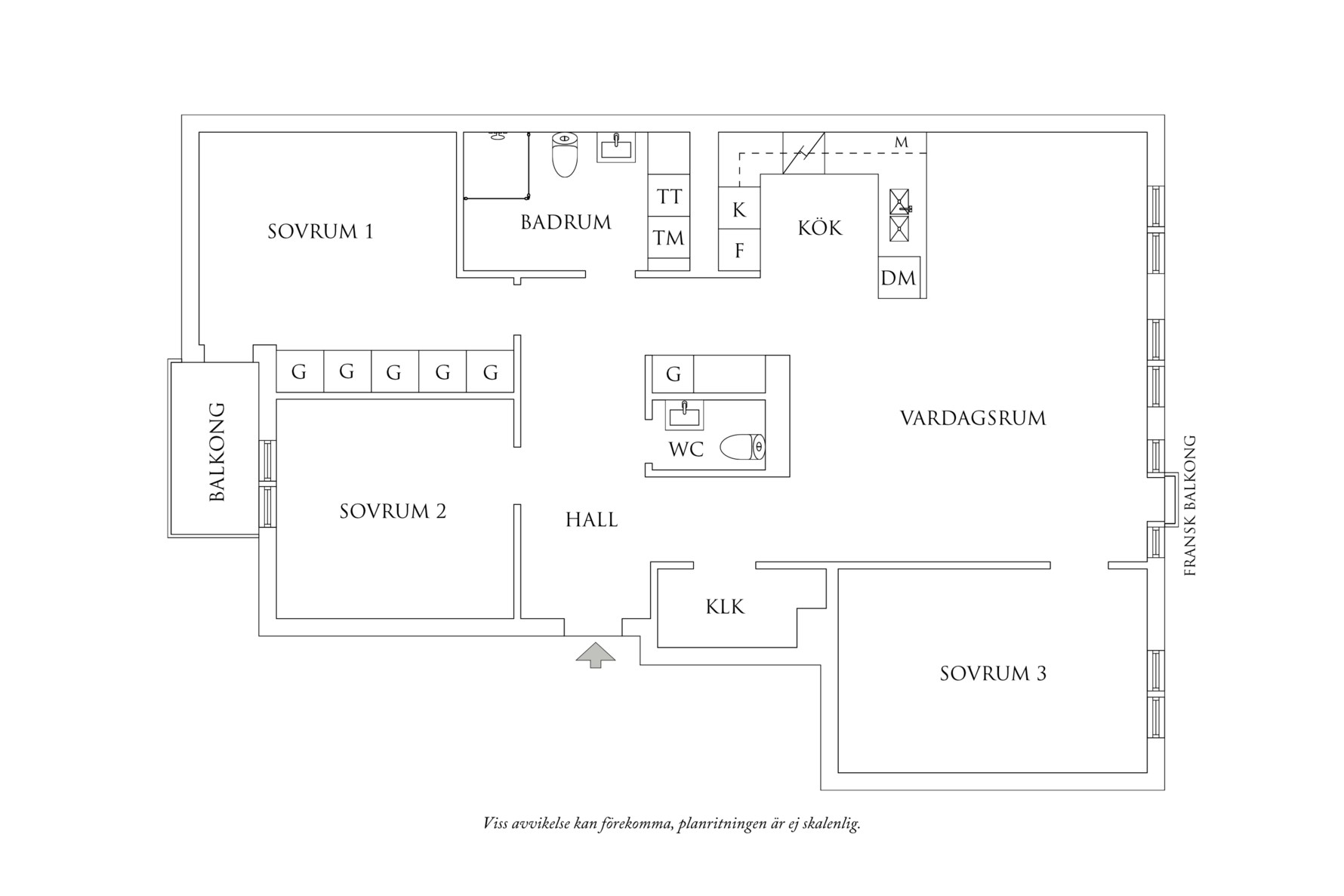 Planritning 1 Karl Johansgatan 15A
