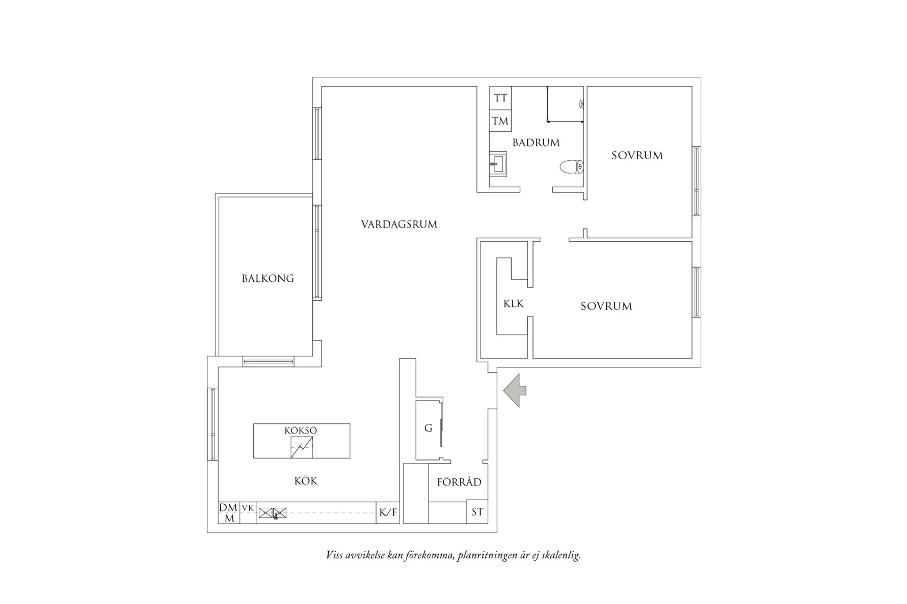 Planritning 1 Vädursgatan 4B