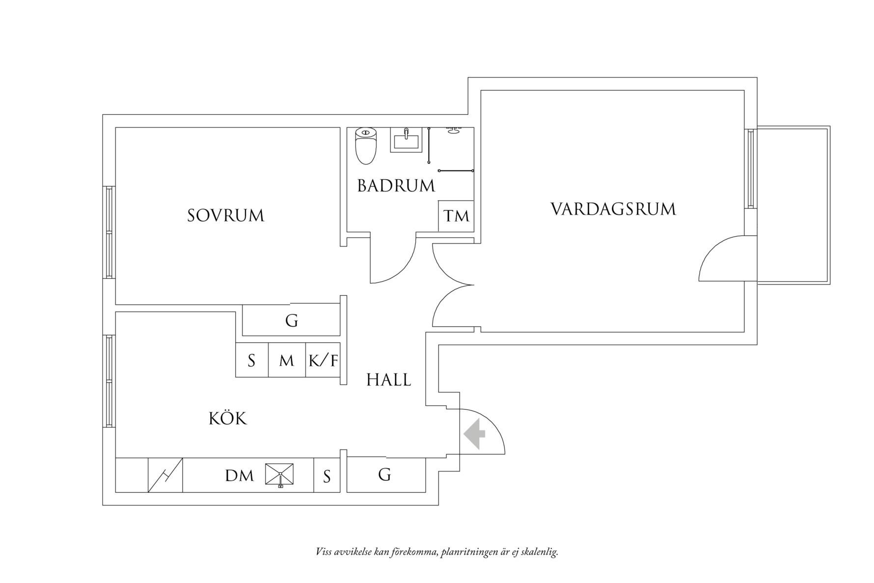 Planritning 1 Fredriksdalsgatan 12A