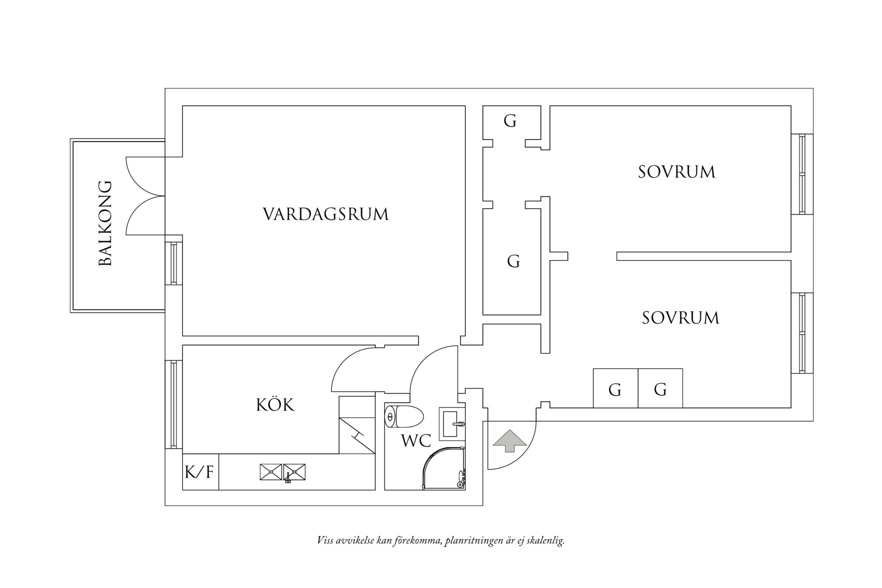 Planritning 1 Björcksgatan 64A