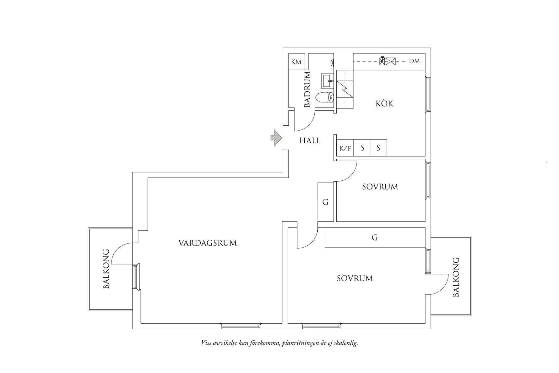 Planritning 1 Ahrenbergsgatan 13A