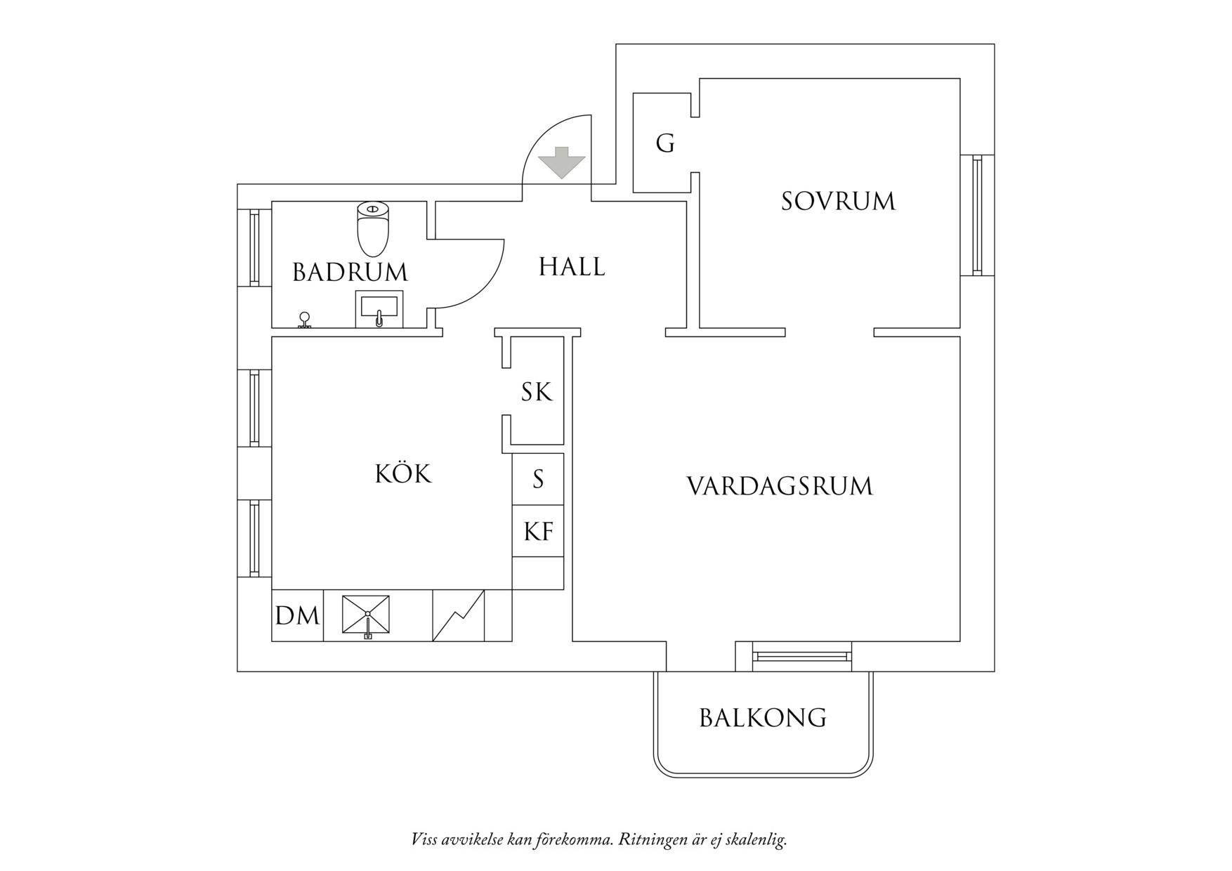 Planritning 1 Carl Larssonsgatan 5A