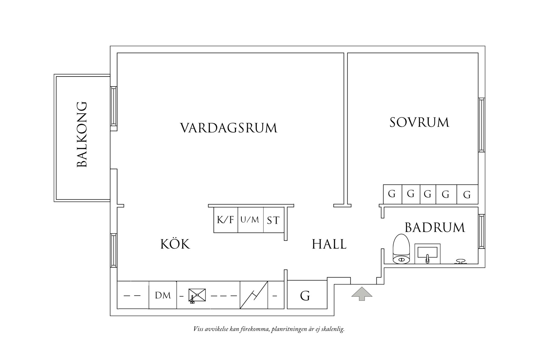 Planritning 1 Antenngatan 6B