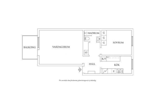 Planritning 1 Blåsutgatan 9 C