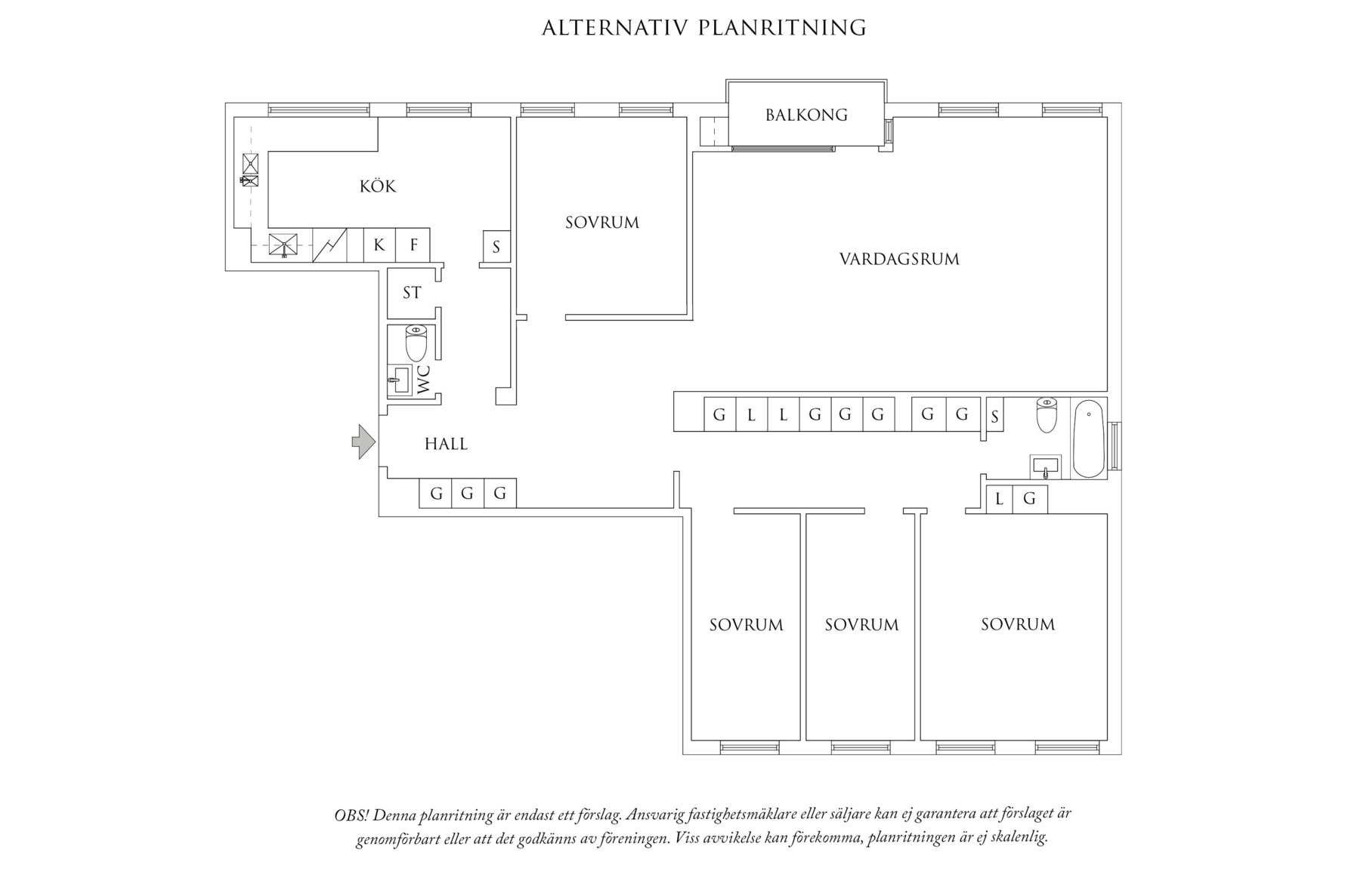 Planritning 2 Övre Fogelbergsgatan 6