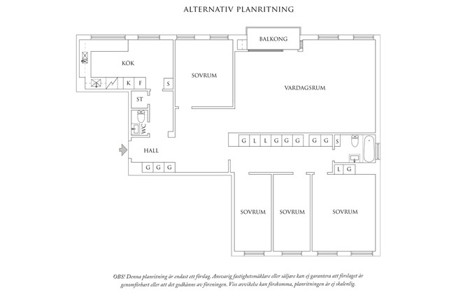 Planritning 2 Övre Fogelbergsgatan 6