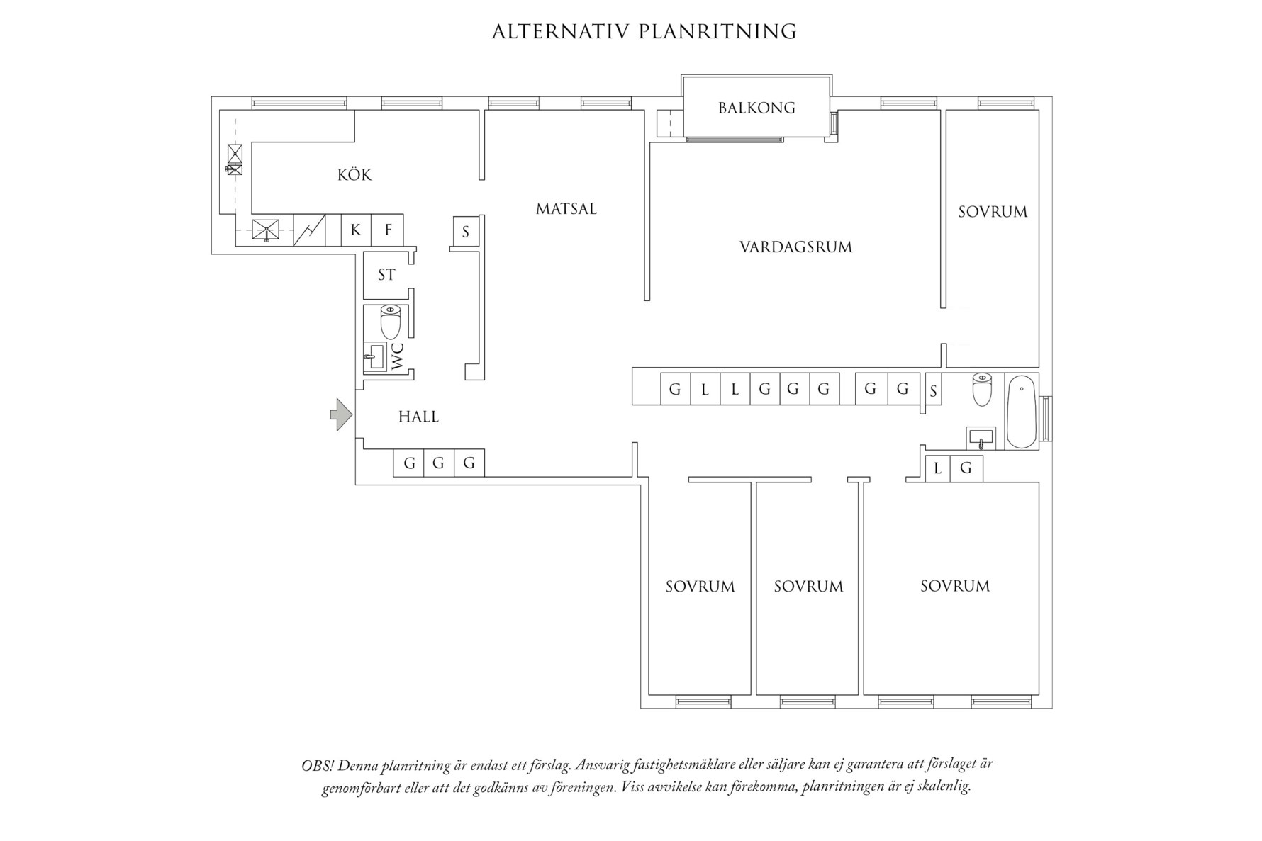 Planritning 3 Övre Fogelbergsgatan 6