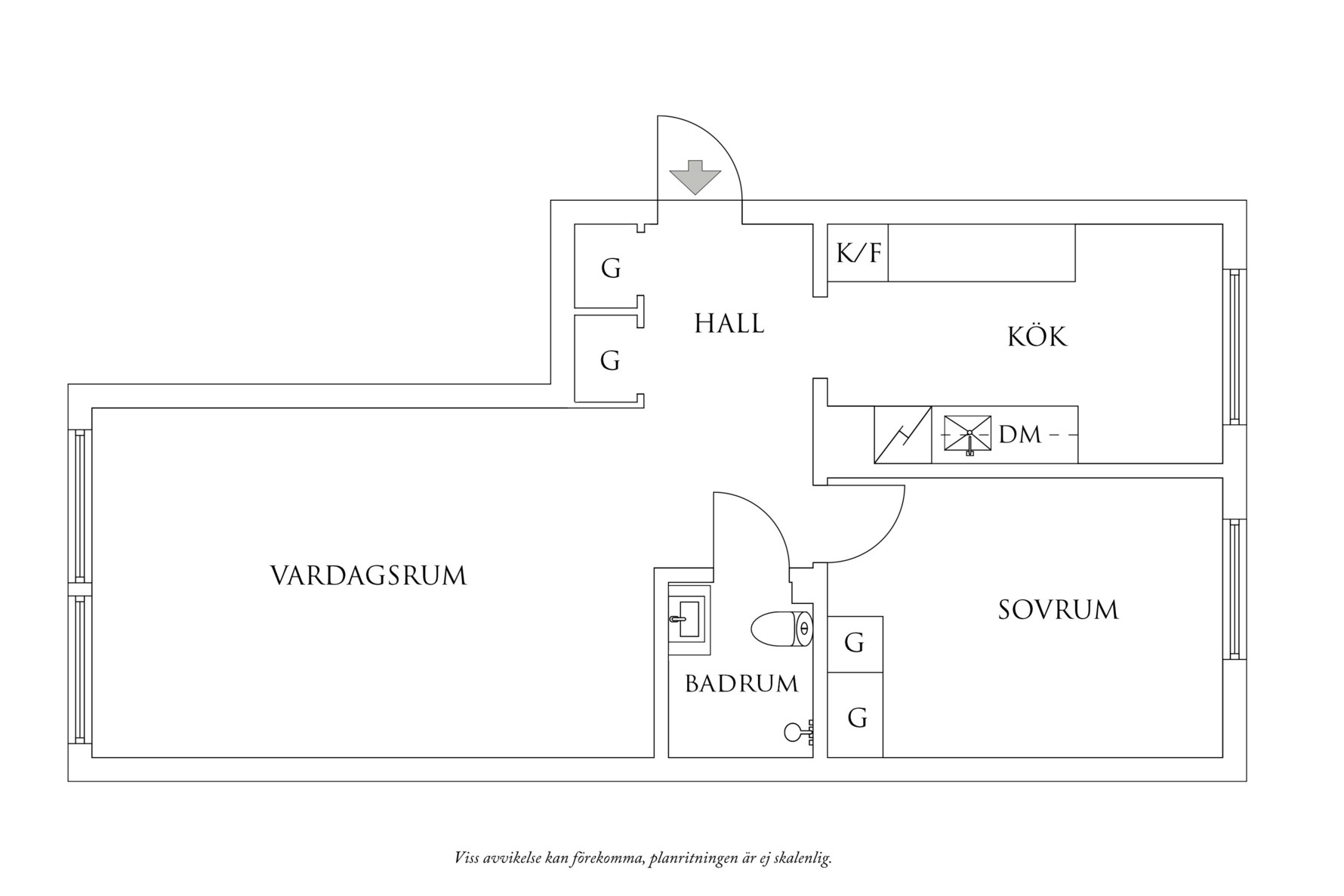 Planritning 1 Gibraltargatan 21B