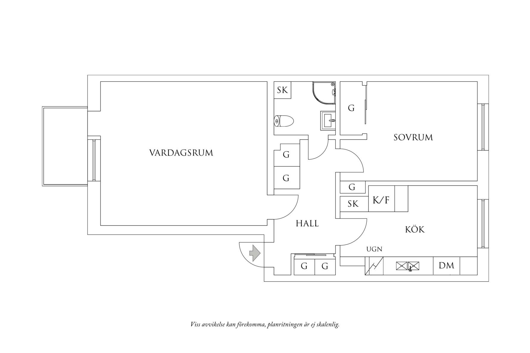 Planritning 1 Bromeliusgatan 14C