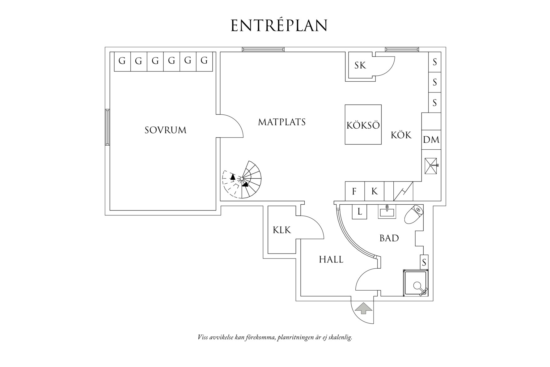Planritning 1 Storkgatan 6F