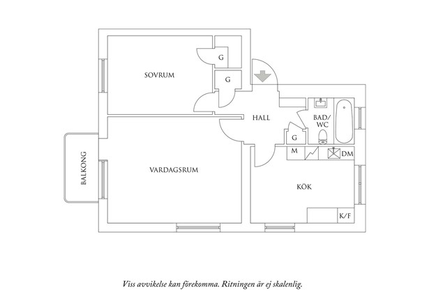 Planritning 1 Skillnadsgatan 58C