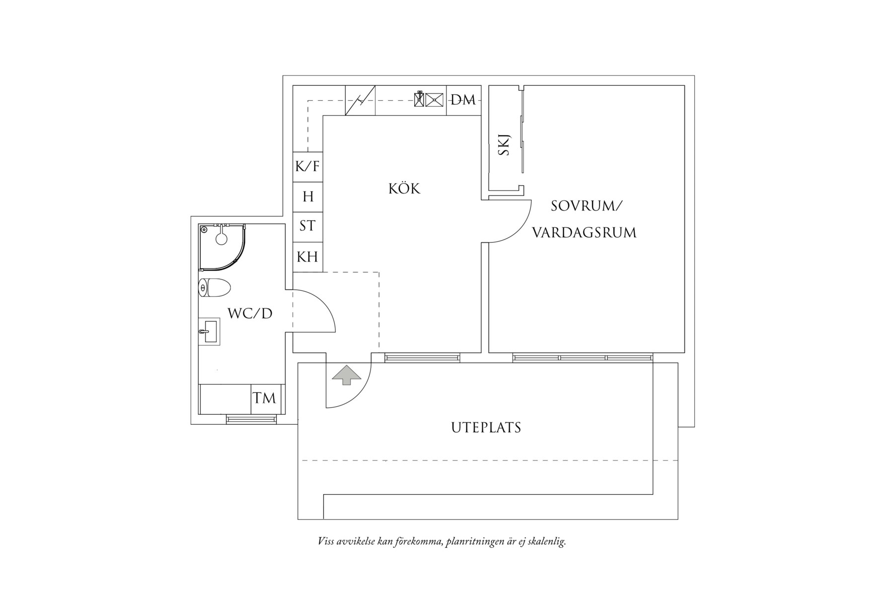 Planritning 1 Kapplandsgatan 92B