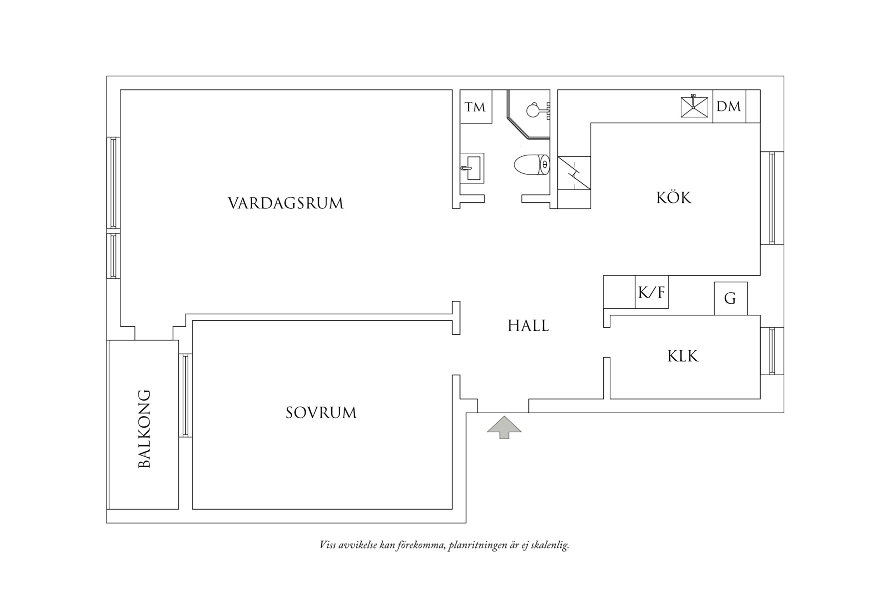 Planritning 1 Fridkullagatan 17D