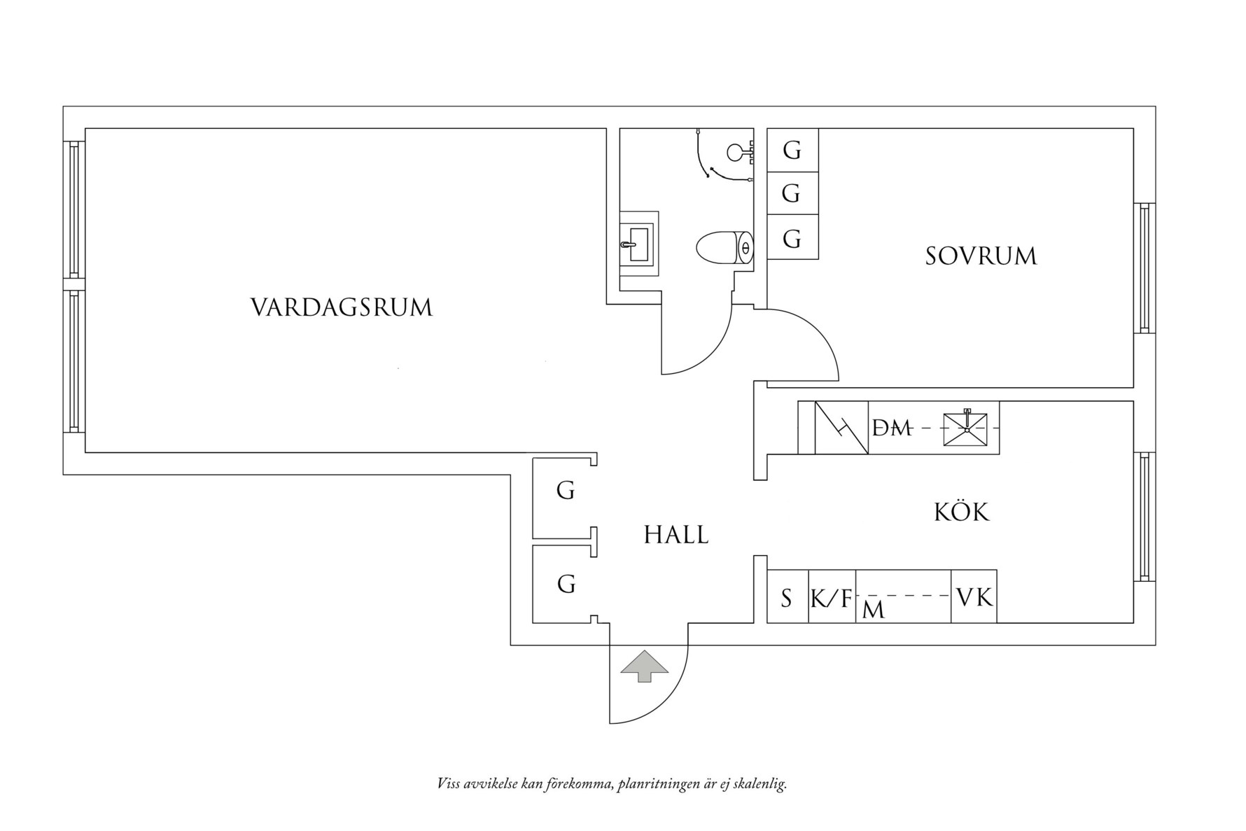 Planritning 1 Gibraltargatan 21C