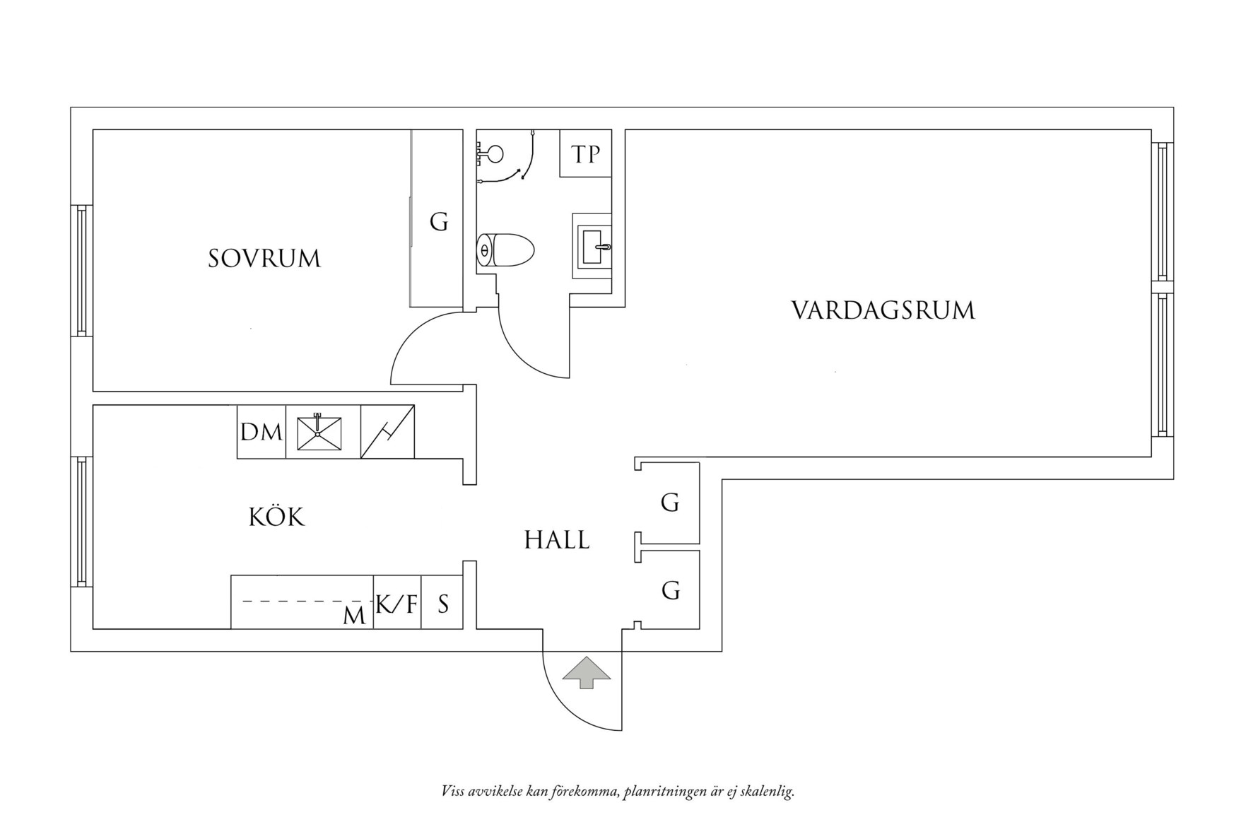 Planritning 1 Gibraltargatan 21D