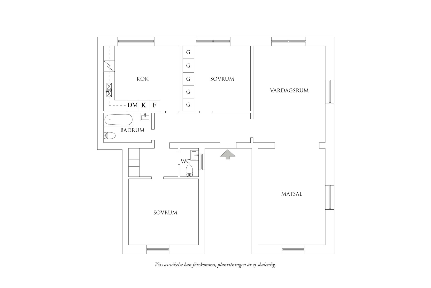 Planritning 1 Barrskogsgatan 9E