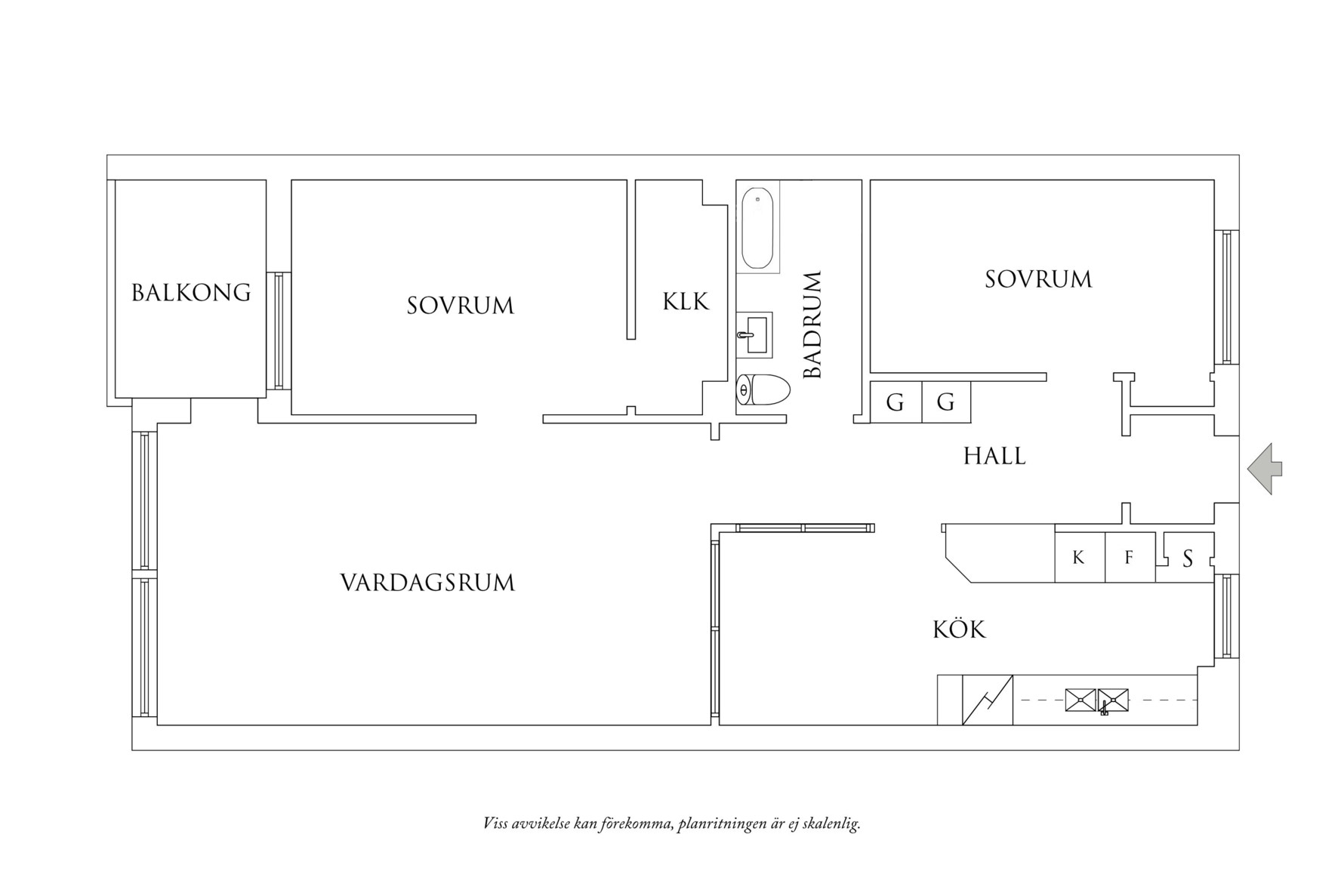 Planritning 1 Vaktmästaregången 16