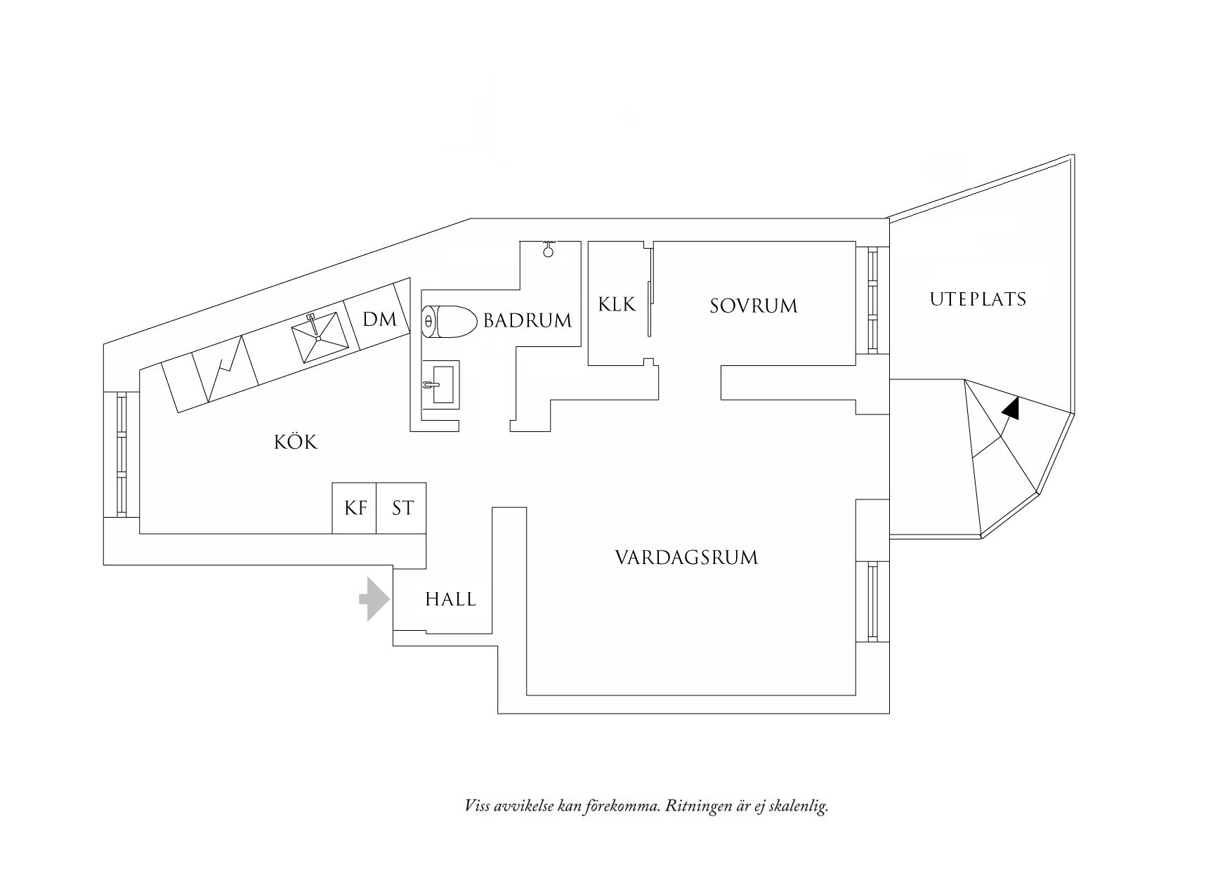 Planritning 1 Nedre Fogelbergsgatan 7B