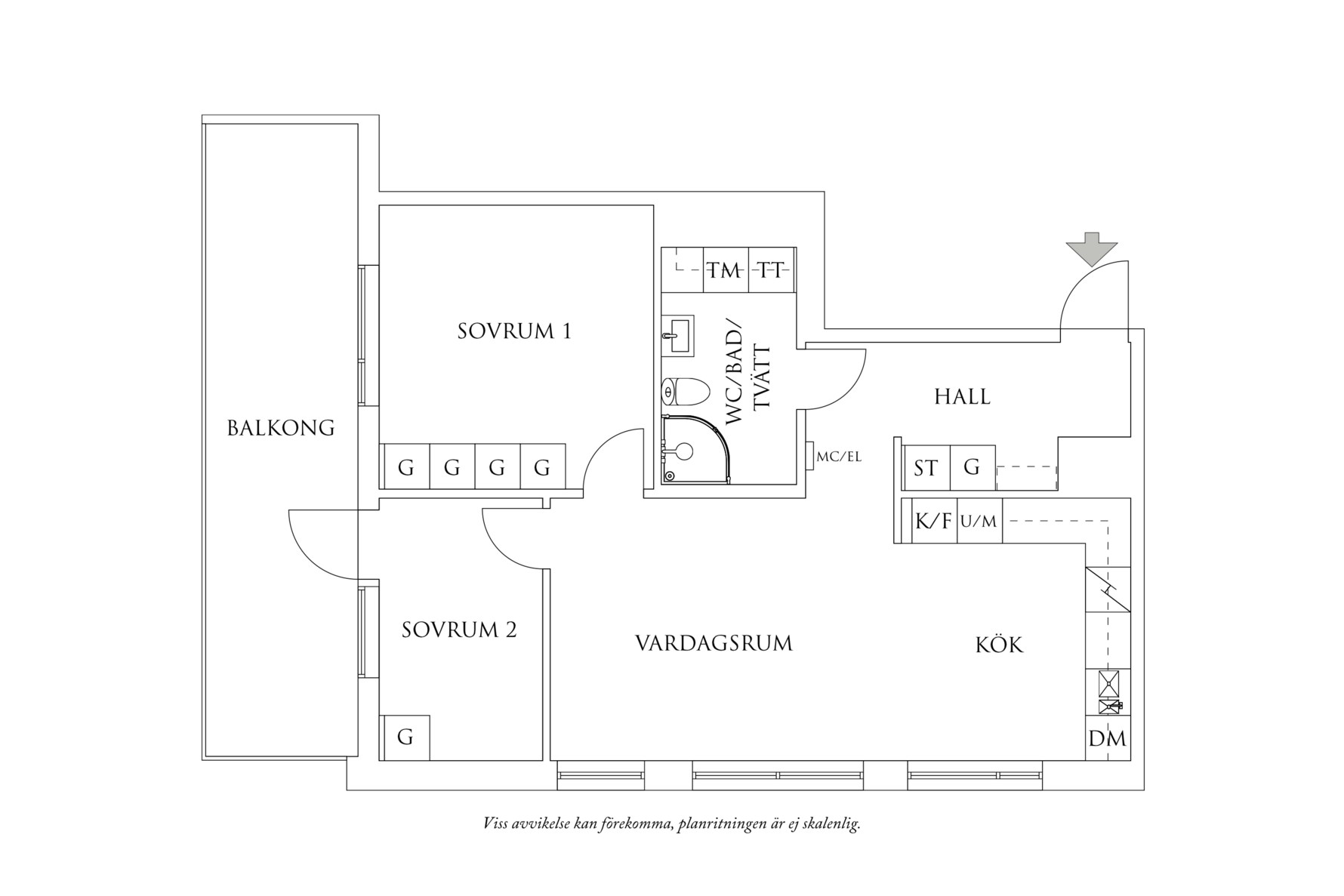 Planritning 1 Åby Allé 25