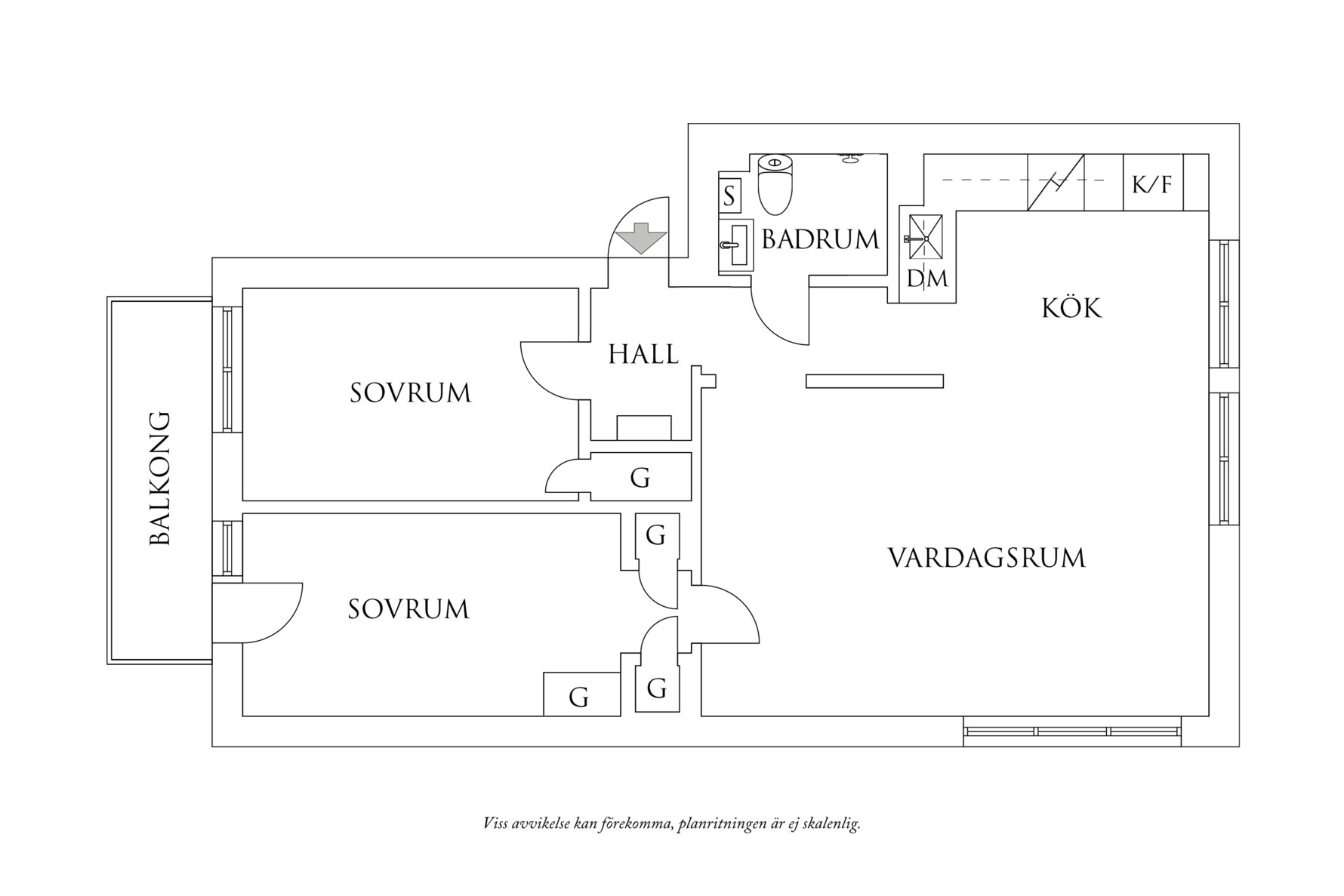 Planritning 1 Eklandagatan 54E