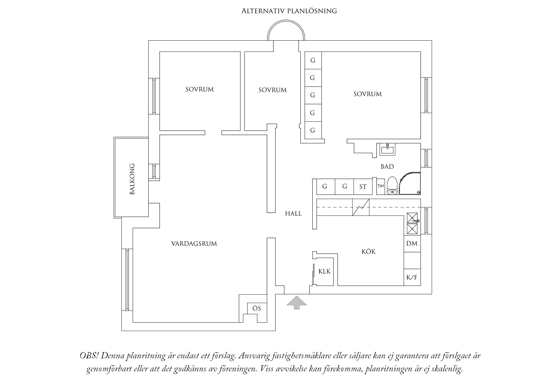 Planritning 2 Birkagatan 22B