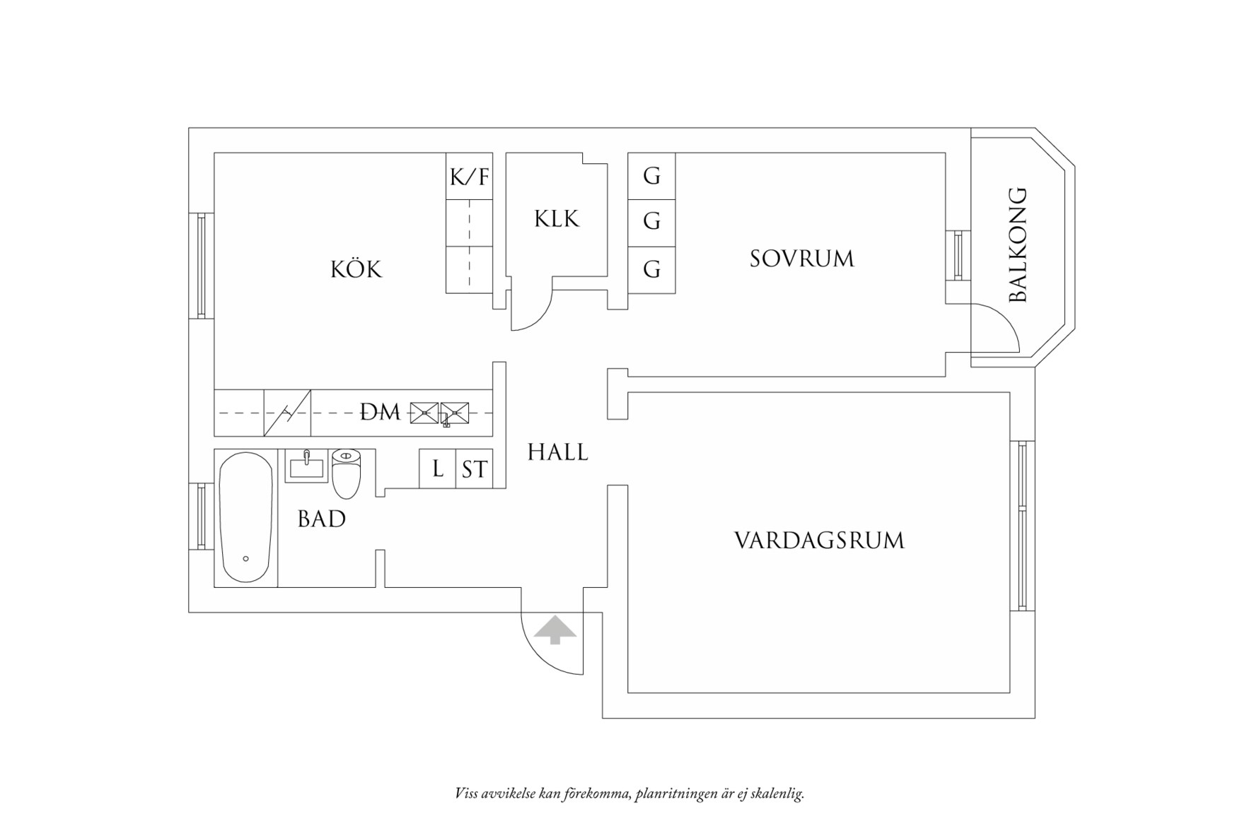 Planritning 1 Vantgatan 3F
