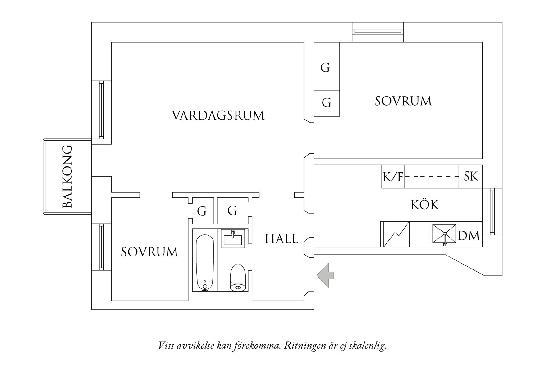 Planritning 1 Kvarngärdesgatan 3A