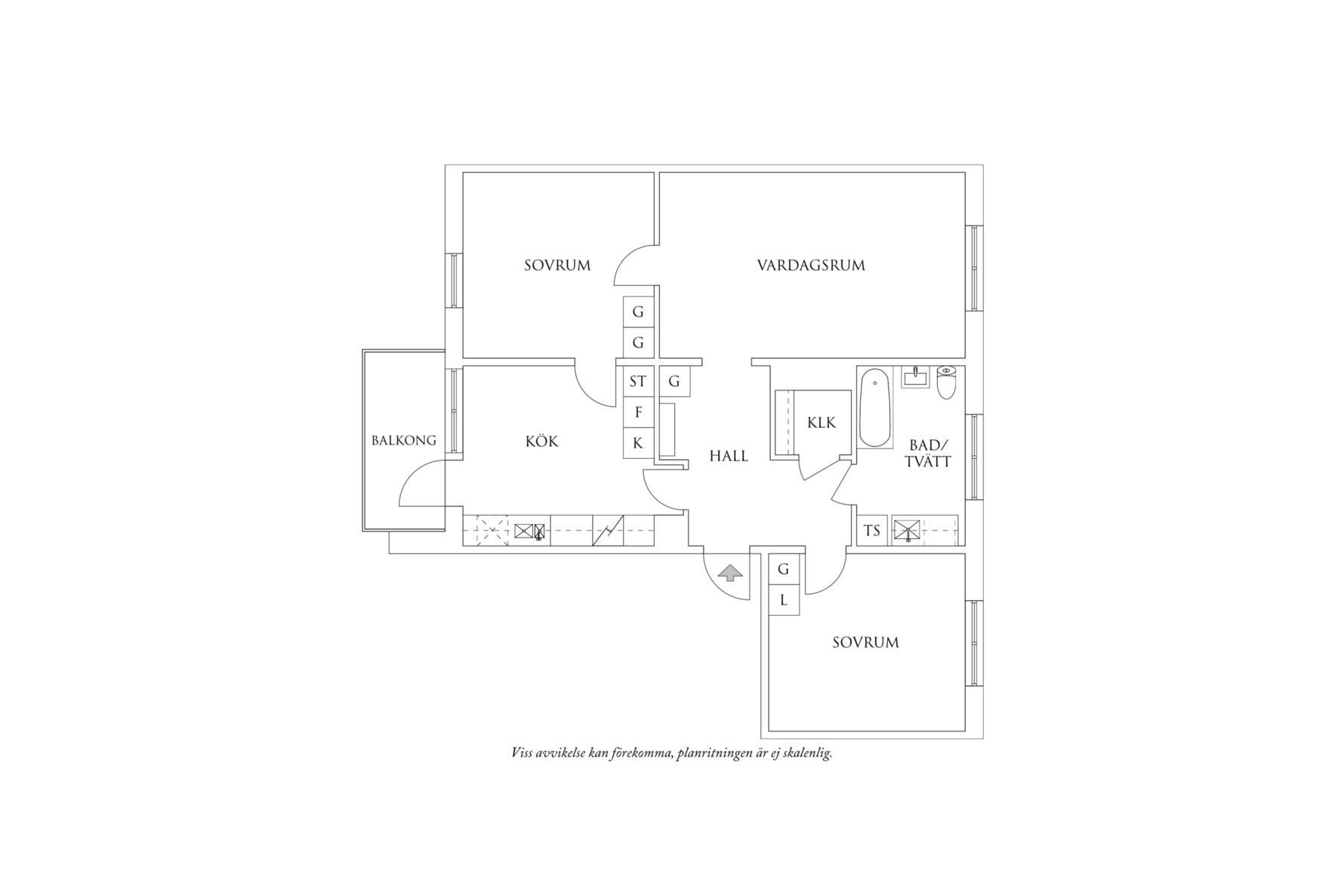 Planritning 1 Skolgatan 7B