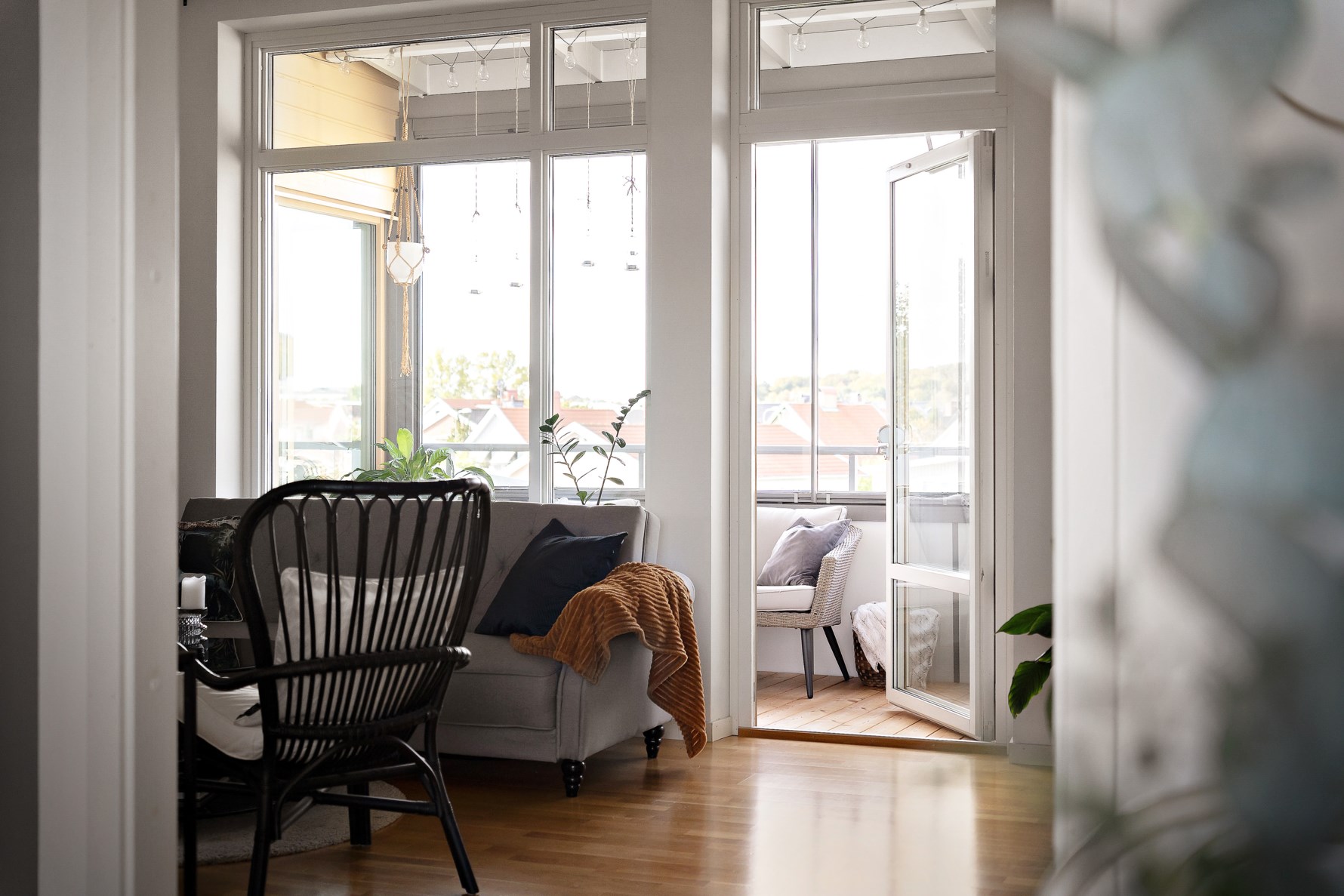 Balkongen glasades in 2022