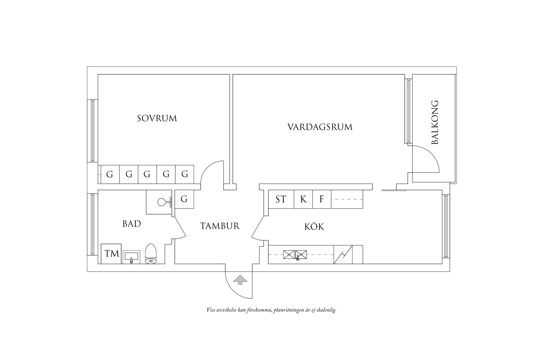 Planritning 1 Körkarlens gata 12