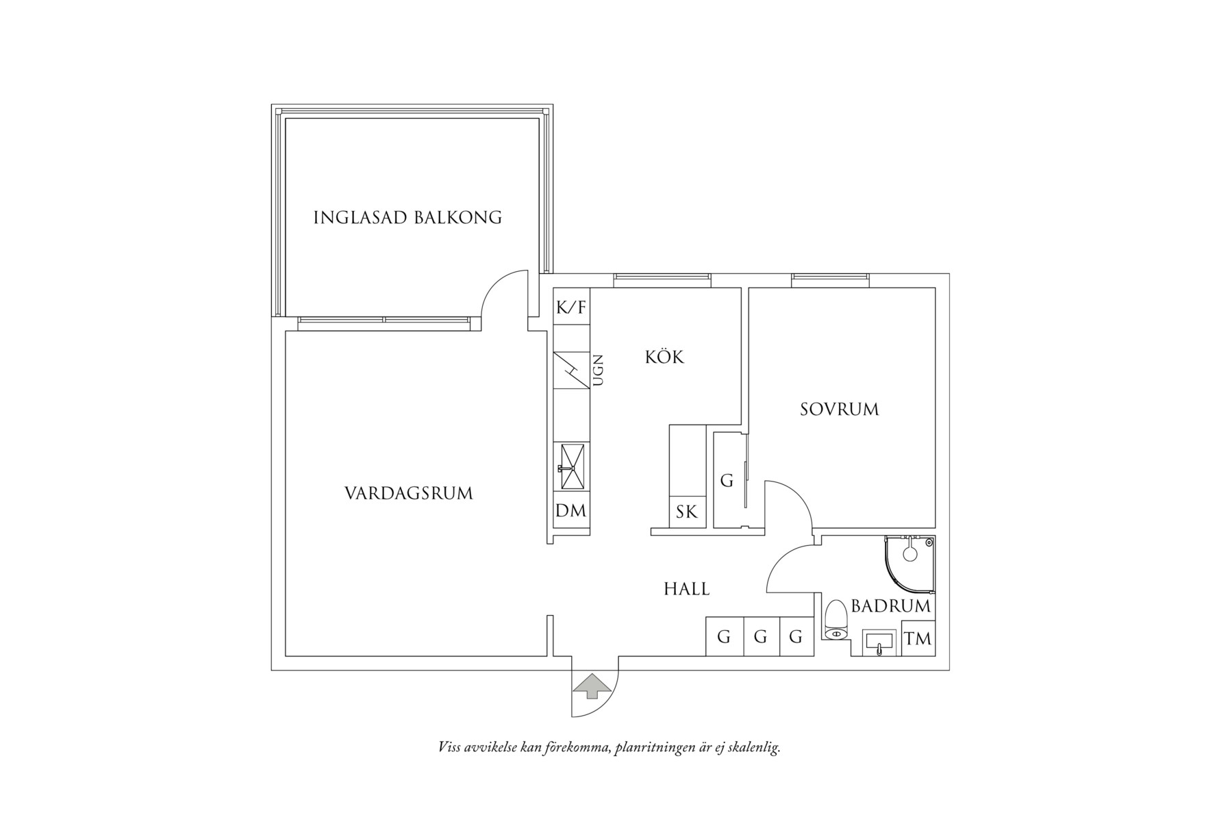 Planritning 1 Fastlagsgatan 43