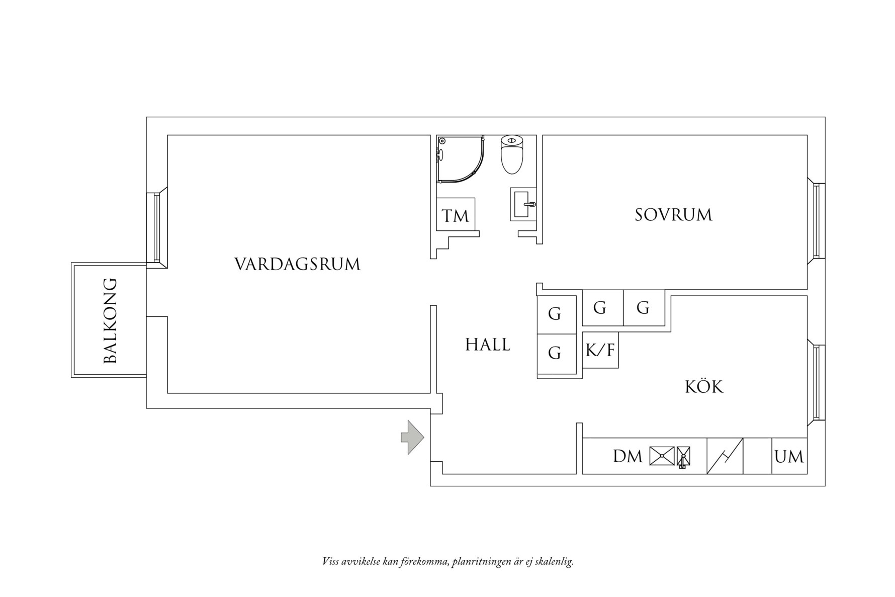 Planritning 1 Fredriksdalsgatan 5F