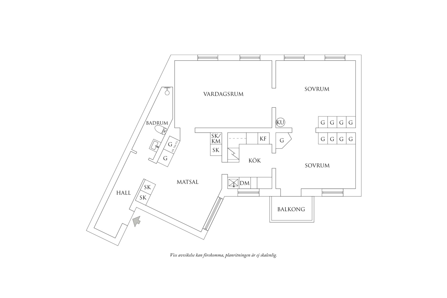 Planritning 1 Haga Kyrkogata 16B