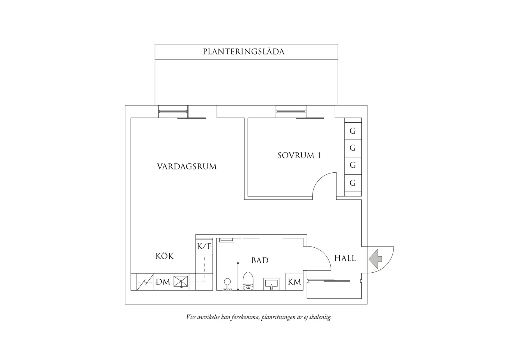 Planritning 1 Sten-Åke Cederhöks gata 3B
