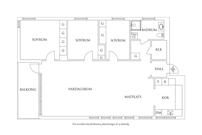 Planritning 1 Kaggeledsgatan 38D