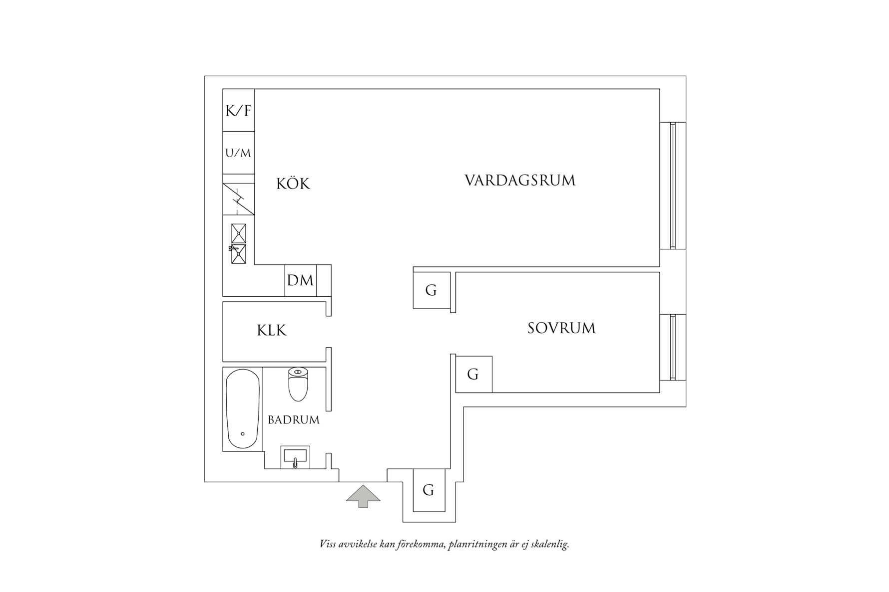 Planritning 1 Norra Gubberogatan 17