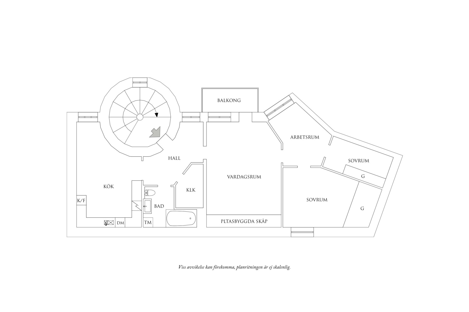 Planritning 1 Linnégatan 39B