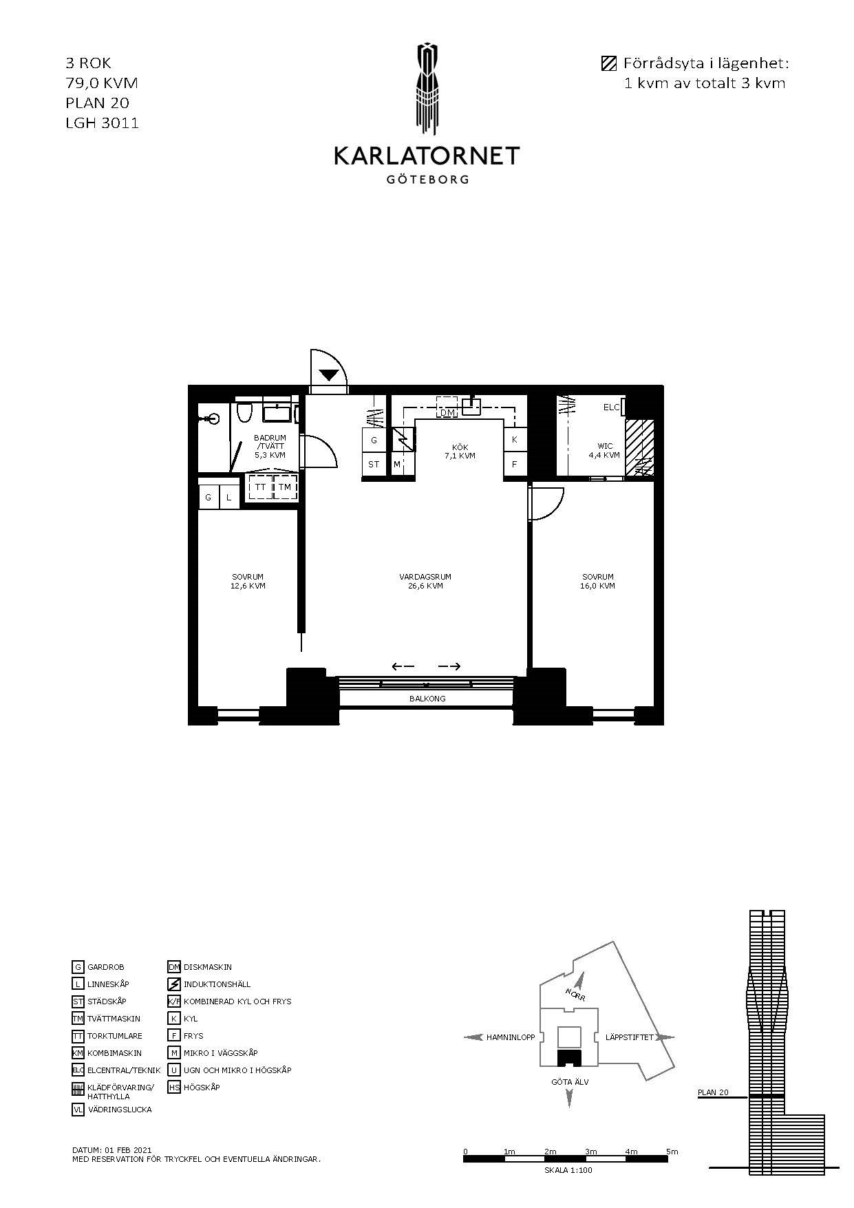 Planritning 1 Lodjursstråket 1 Karlatornet