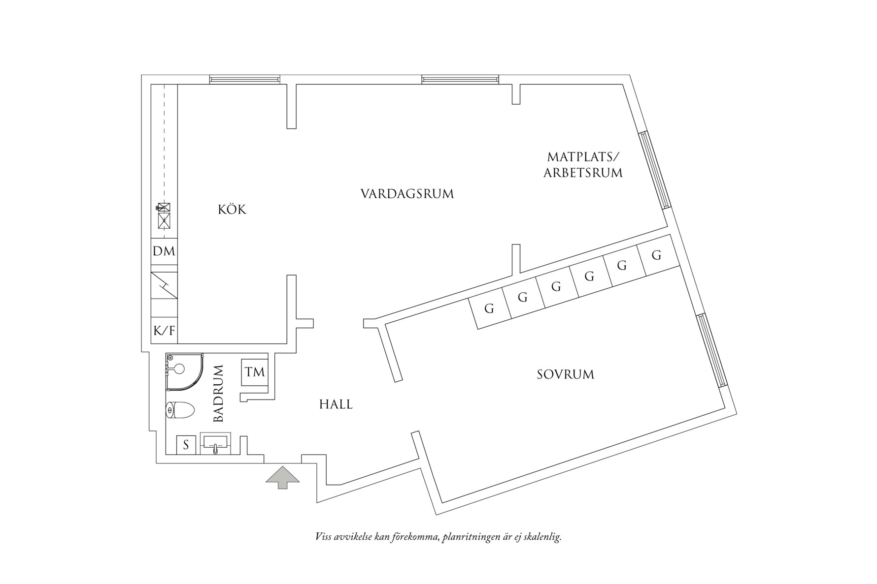 Planritning 1 Bomgatan 6B