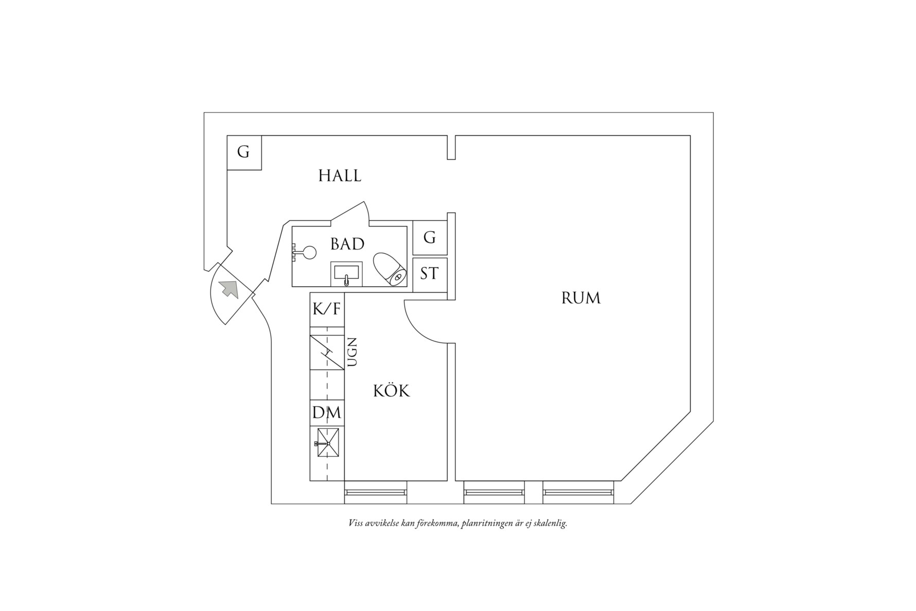 Planritning 1 Andra Långgatan 8C