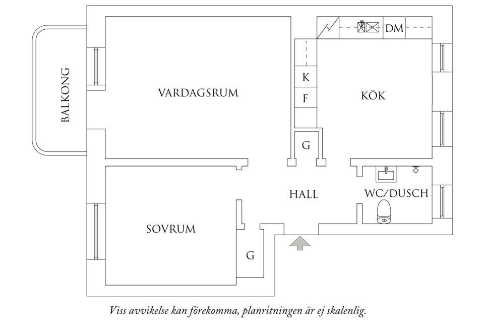 Planritning 1 Carl Larssonsgatan 5B