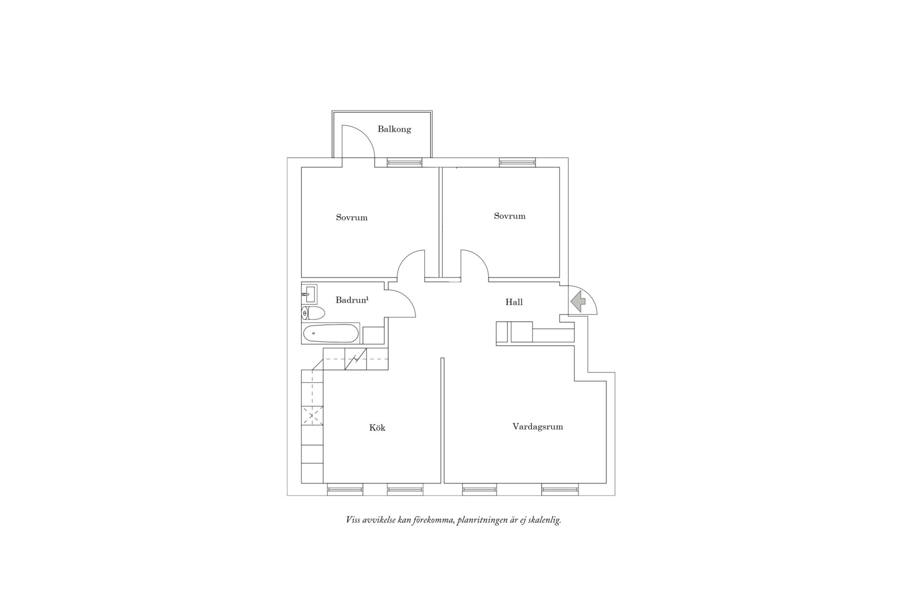 Planritning 1 Bangatan 8 A