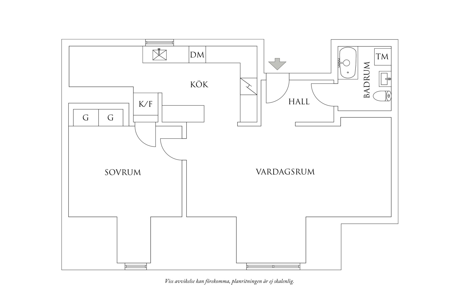 Planritning 1 Fabriksgatan 4F