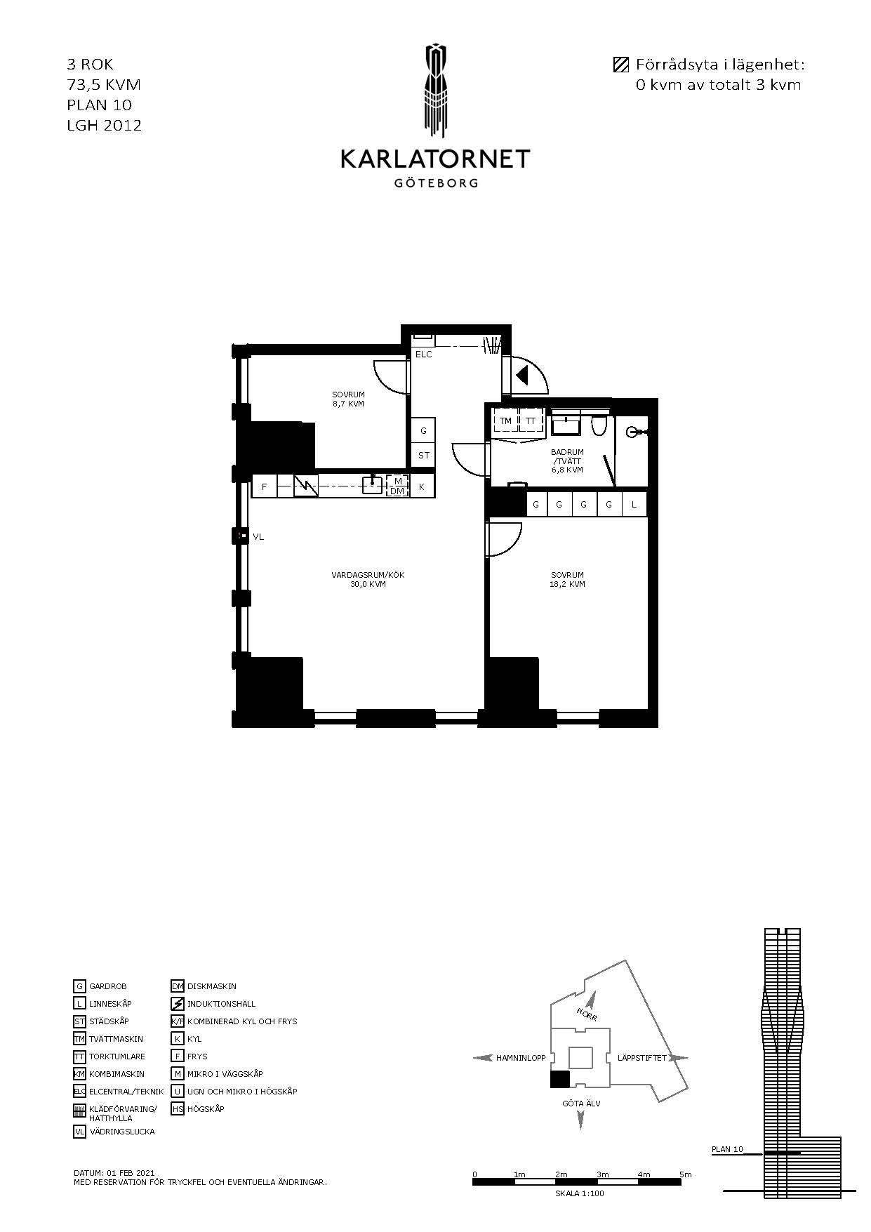 Planritning 1 Lodjursstråket 1 Karlatornet