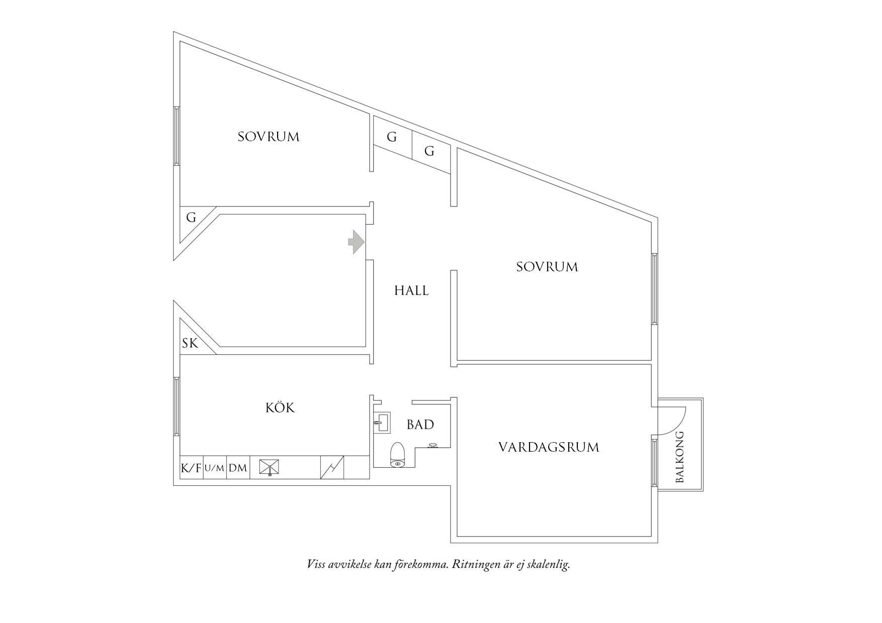 Planritning 1 Helmutsrogatan 3B