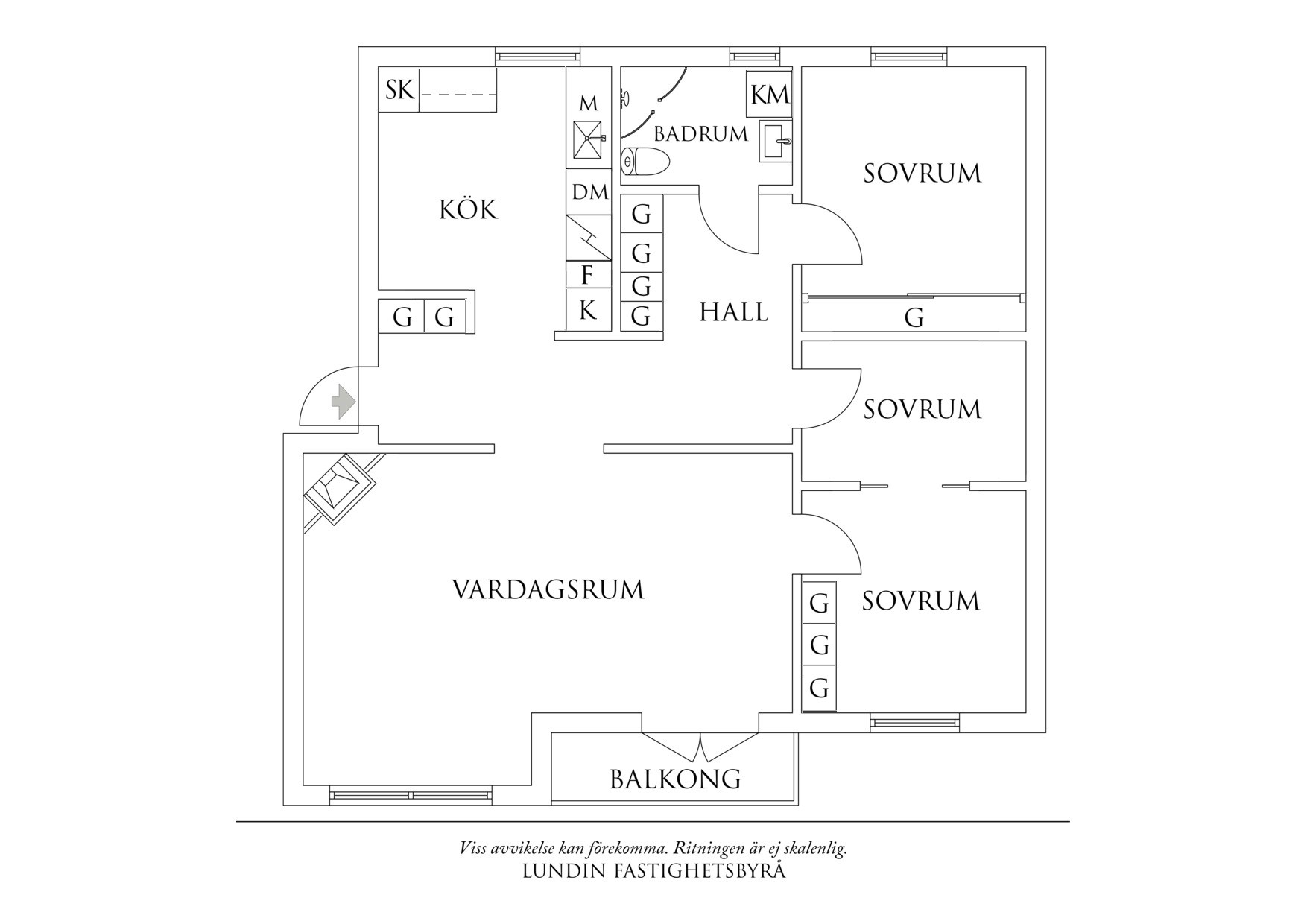 Planritning 1 Birkagatan 22B