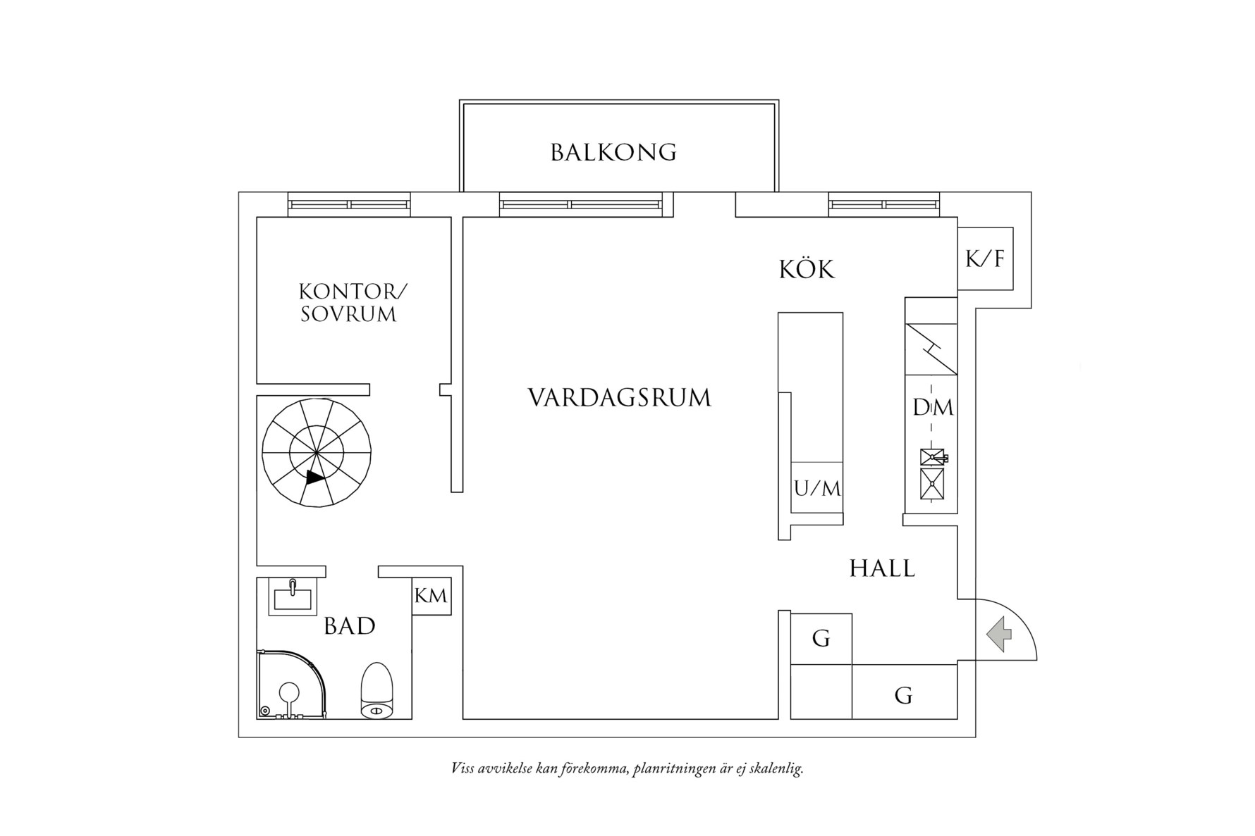 Planritning 1 Von Gerdesgatan 3