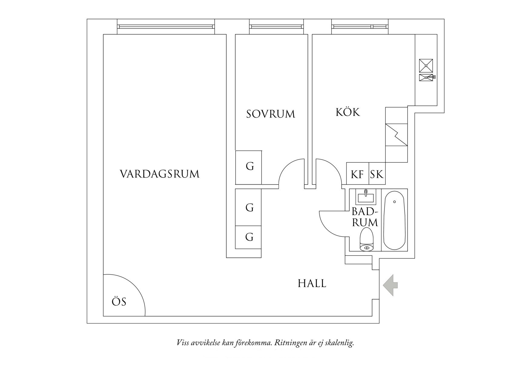Planritning 1 Norra Gubberogatan 9